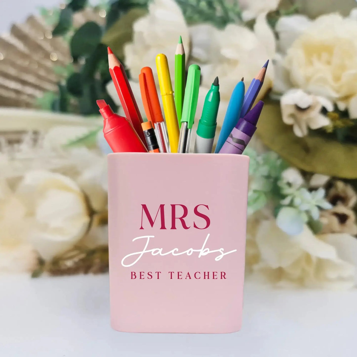 Custom Teacher Gift Pen Holder – Printed Desk Organiser Evermore Gifts & Favours