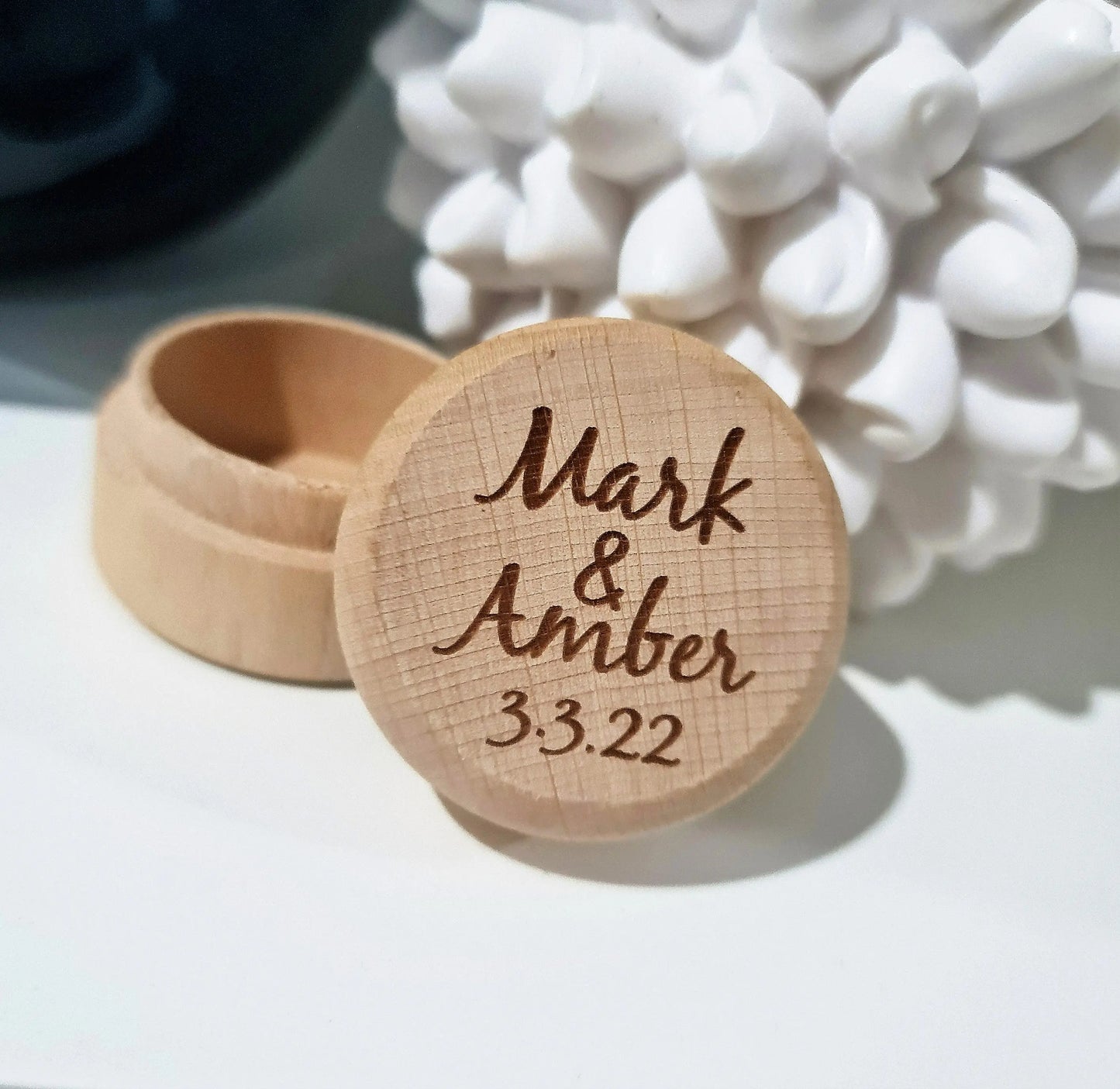 Personalised Ring Box – Custom UV Printed Design for Engagement or Wedding Evermore Gifts & Favours