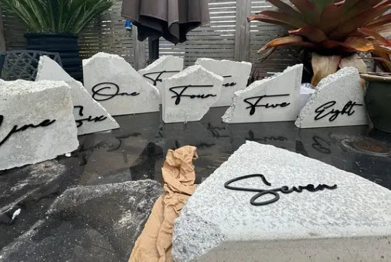 15CM Long -Travertine Stone Table Numbers/Wording (Stones Not Included) Evermore Gifts & Favours