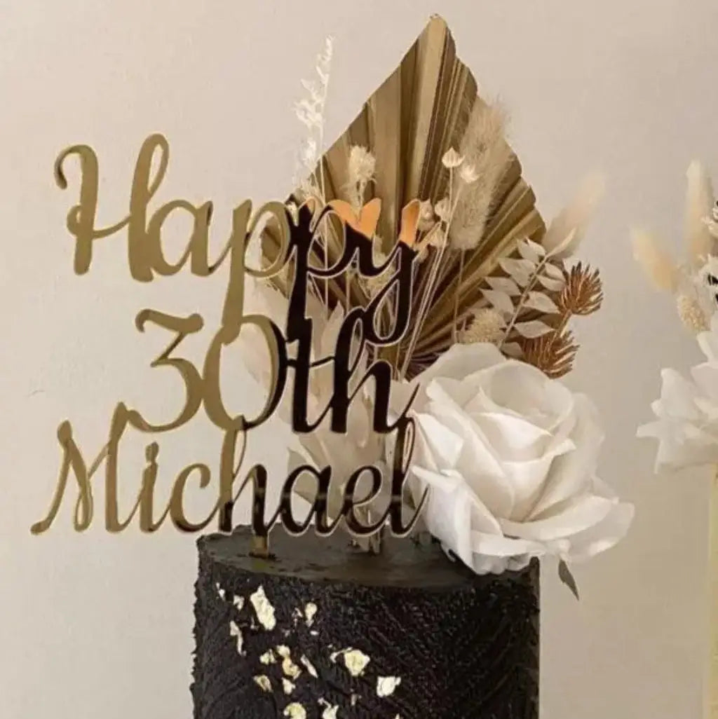 Happy 30th Cake Topper – Personalised for Kids’ Birthdays Evermore Gifts & Favours