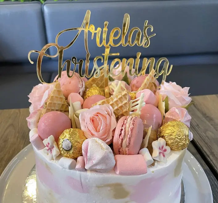 On Your Christening Cake Topper – Personalised Acrylic or Wood Evermore Gifts & Favours