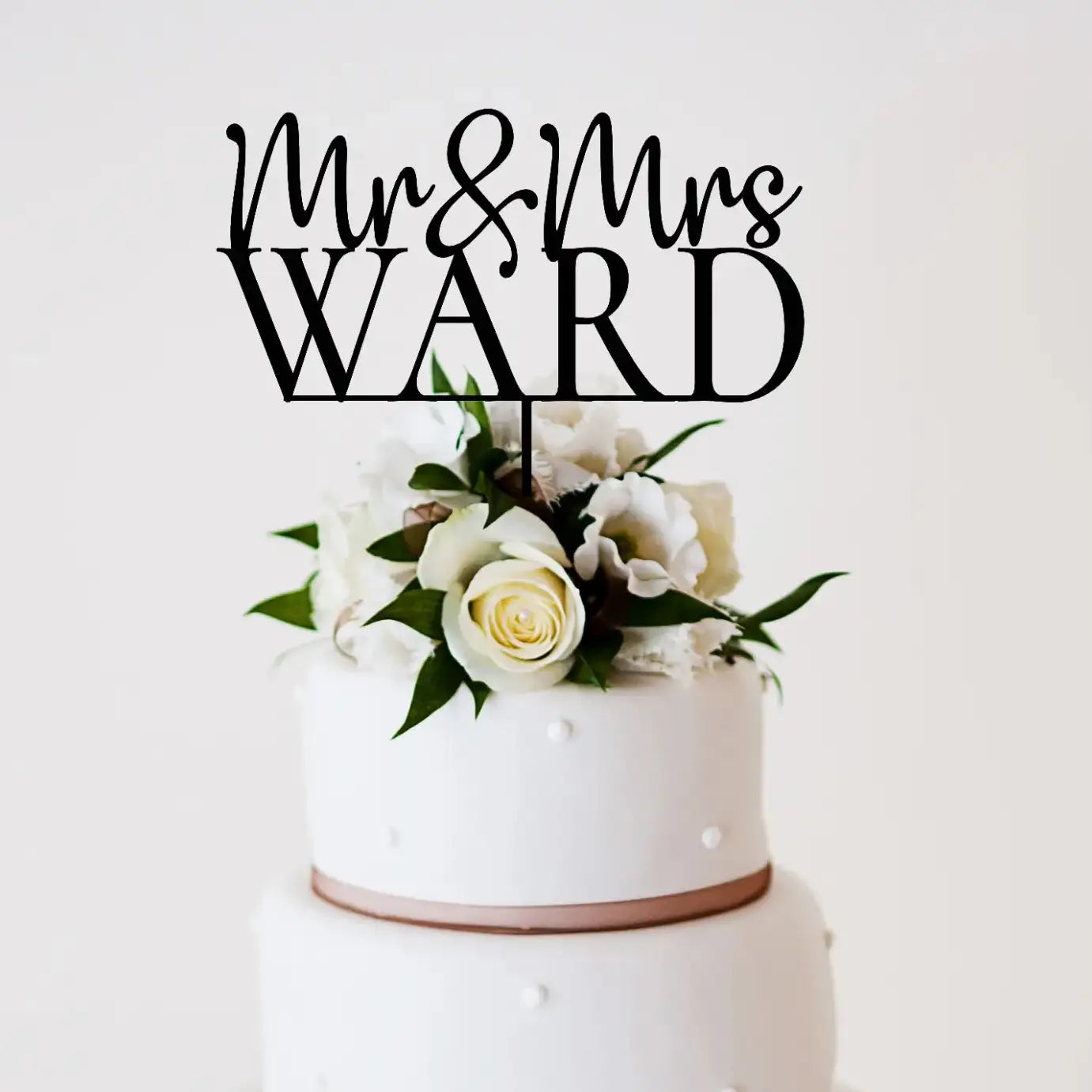 Mr & Mrs Name Cake Topper for Wedding | Personalised Acrylic Evermore Gifts & Favours