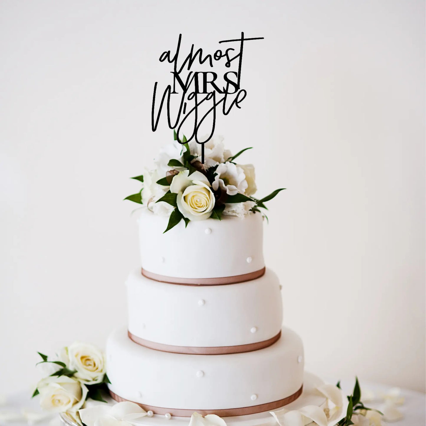 Personalised Last Name Cake Topper – Mirror Acrylic or Wood Evermore Gifts & Favours