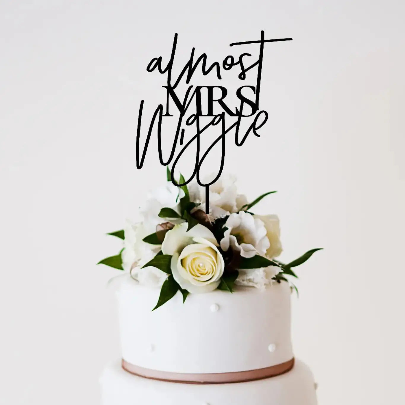 Almost Mrs Cake Topper Personalised | Acrylic Engagement Decor Evermore Gifts & Favours
