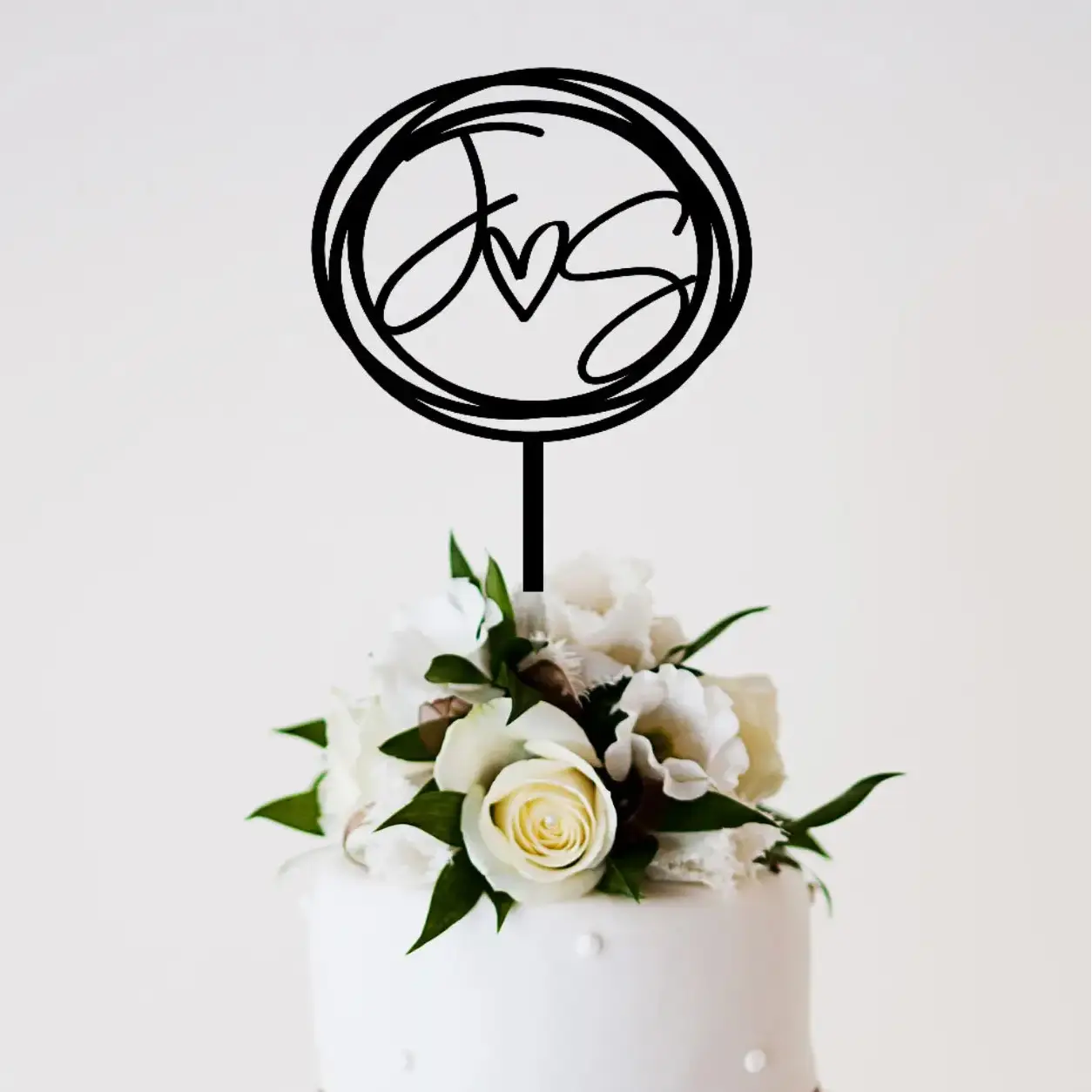 Just Married Cake Topper – Classic Wedding Cake Addition Evermore Gifts & Favours