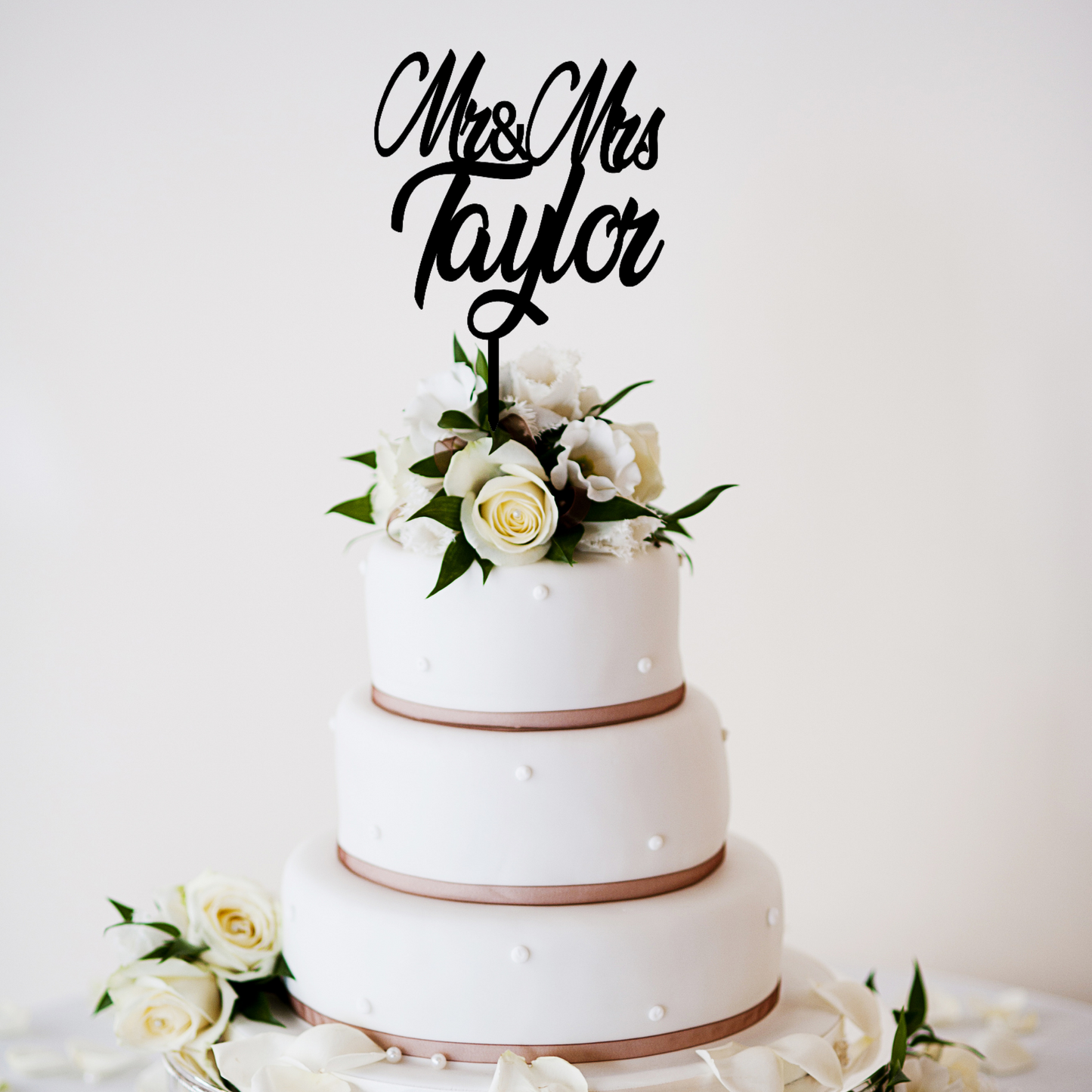 Personalised Anniversary Cake Topper – Custom Names & Years