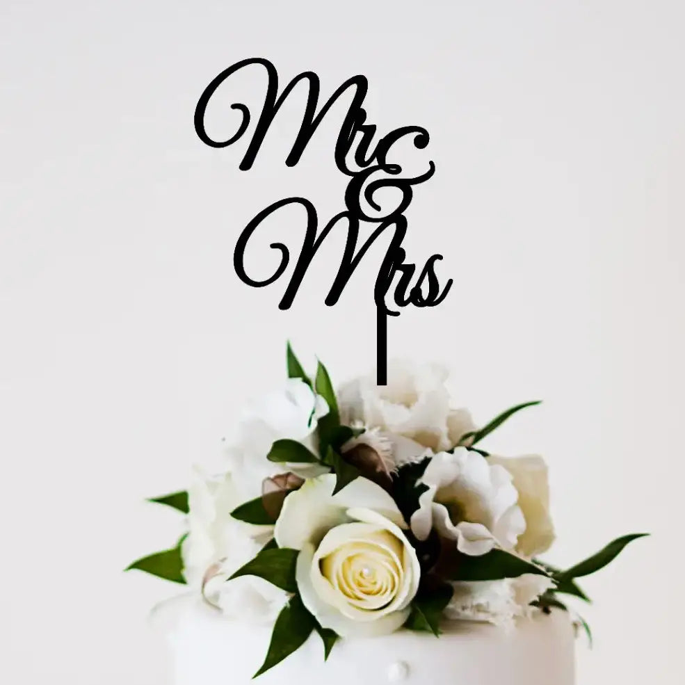 Mr and Mrs Wedding Cake Topper | Acrylic Wedding Cake Decor Evermore Gifts & Favours