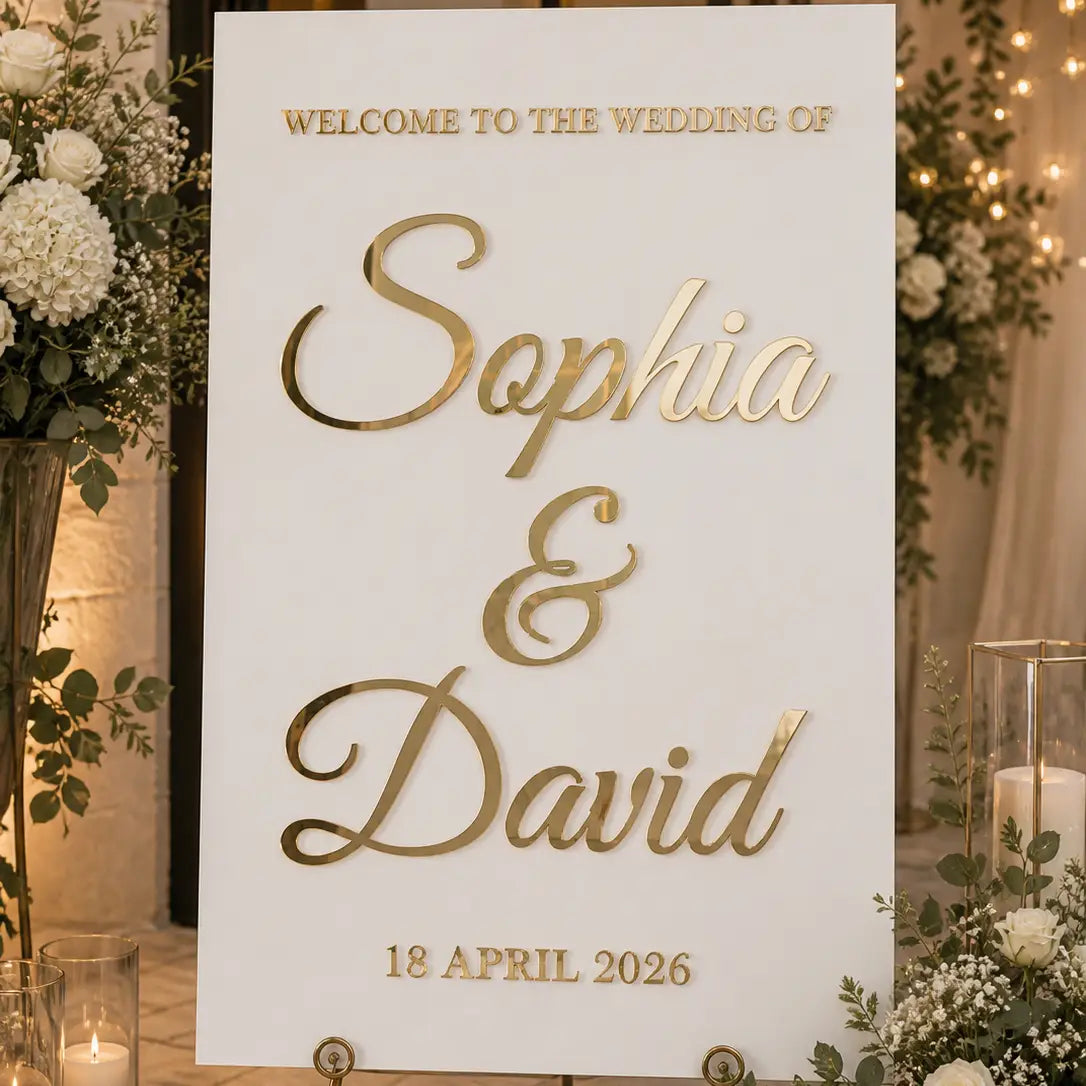 Personalised Ceremony Welcome Sign | Acrylic Wedding Entrance Board