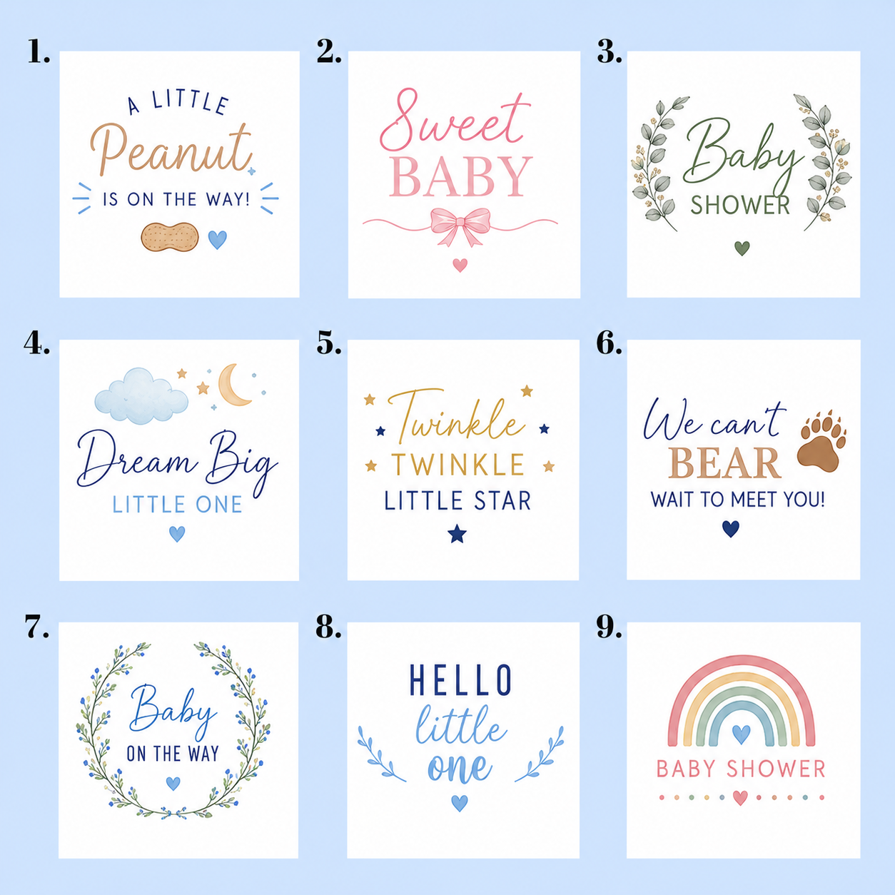 Custom Baby Shower Drink Covers – Full Colour Printed Acrylic Toppers