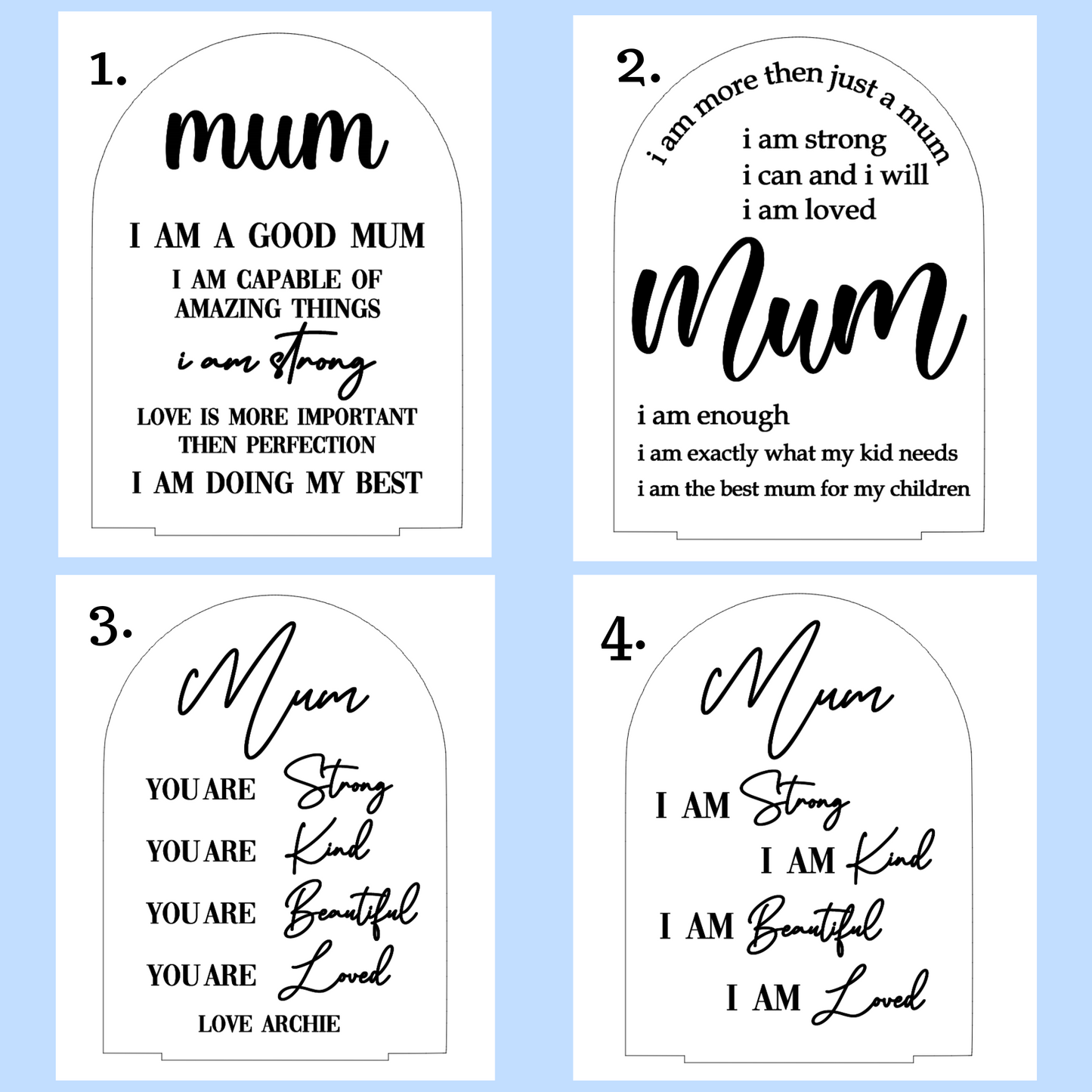 Personalised Acrylic Mother’s Affirmation Plaque