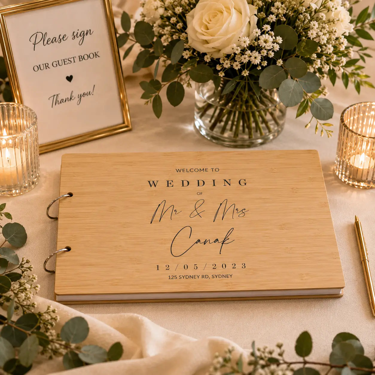 Minimalist Wedding Guest Book – Clean Design with Personal Touch