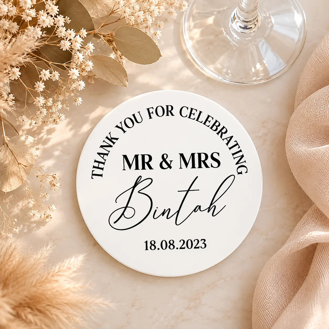 Photo Wedding Coasters – Custom Image Guest Favours Evermore Gifts & Favours