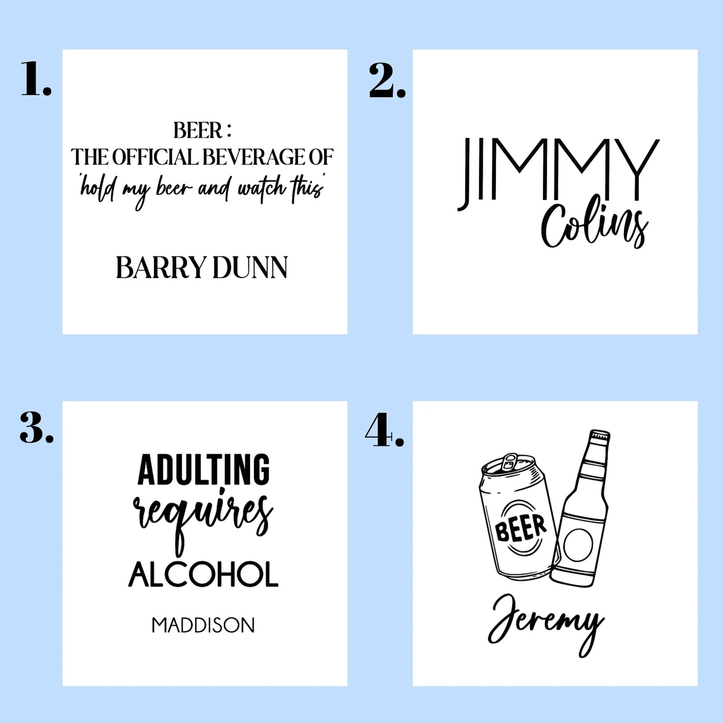 Personalised Stubby Cooler – Custom Printed Drink Holder Evermore Gifts & Favours