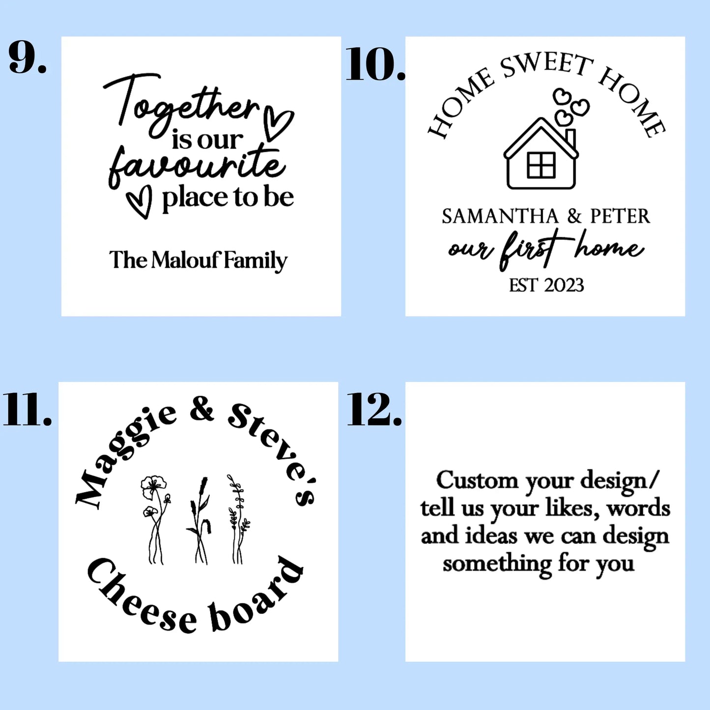 Personalised Timber Board – Great for Weddings or Housewarmings Evermore Gifts & Favours