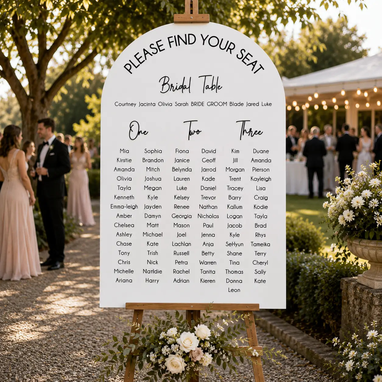 Arch Wedding Seating Chart | Acrylic Reception Seating Sign