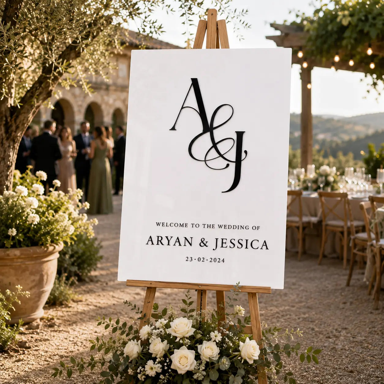 Wedding Reception Welcome Sign | Personalised Acrylic Entrance Board