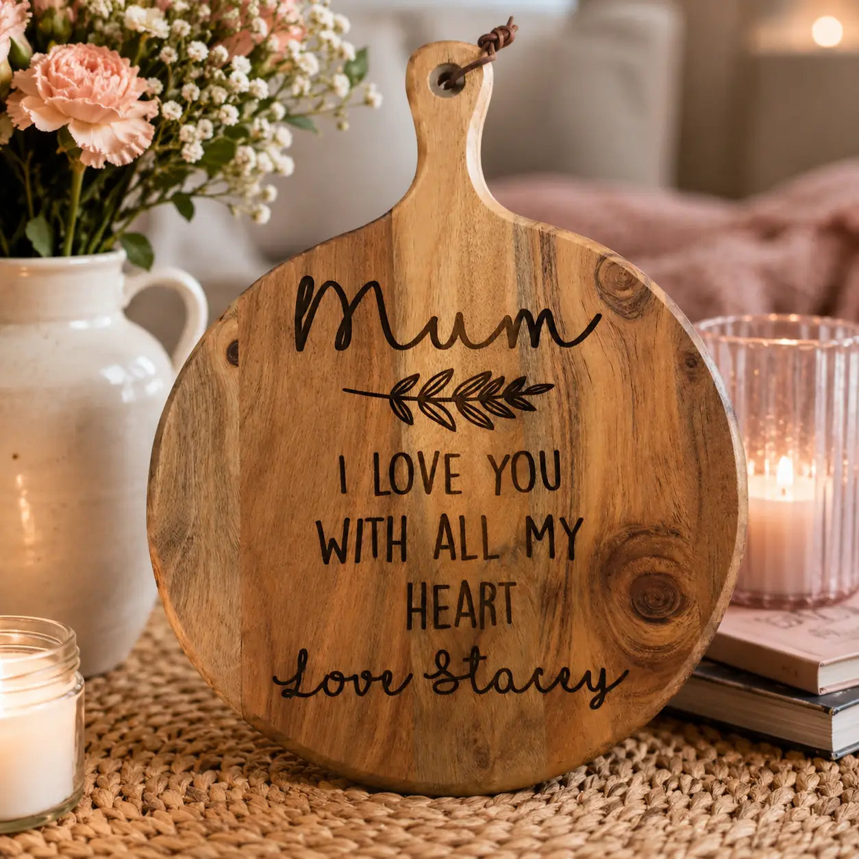 Bamboo Cheese Serving Board with Untensils - Mothers Day