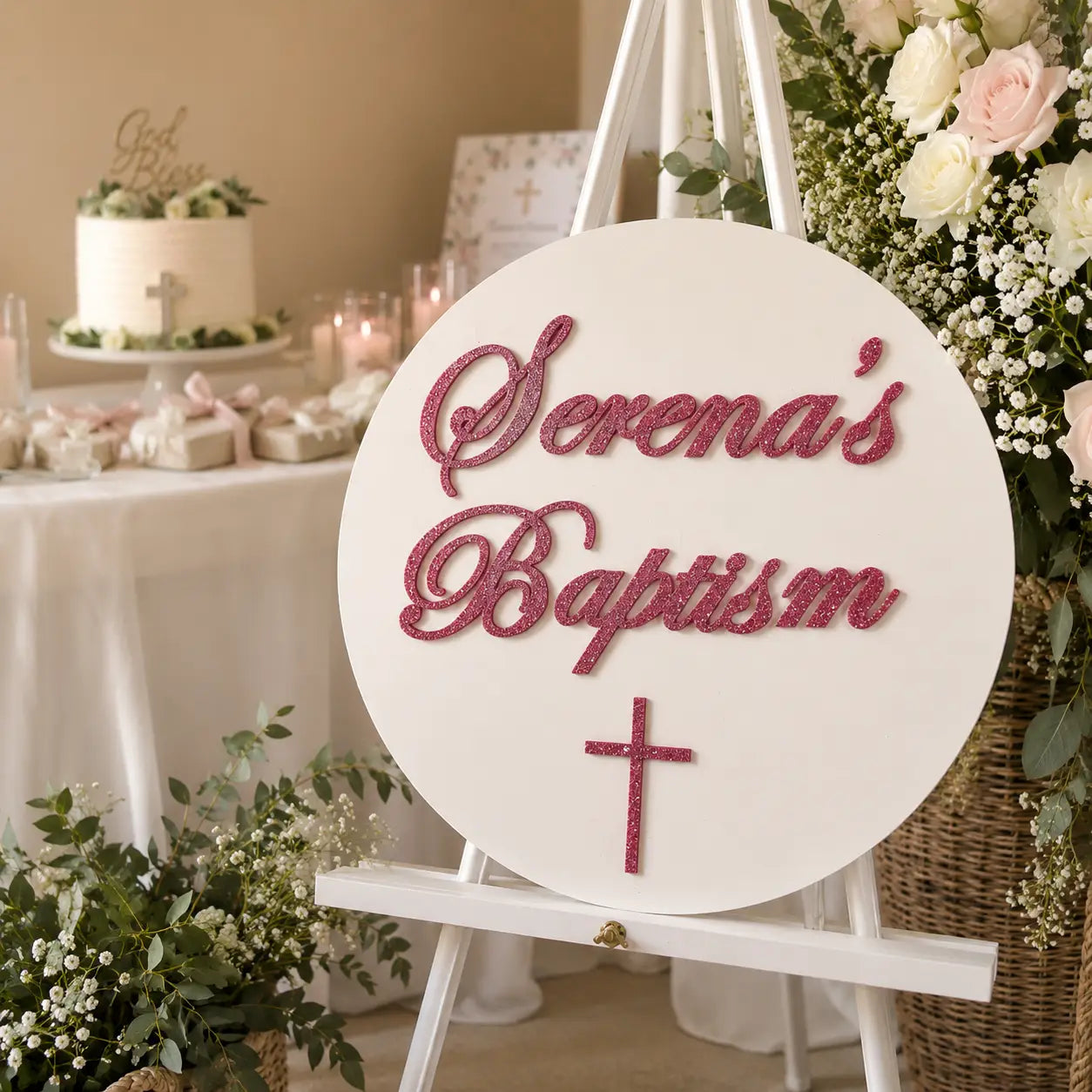 God Bless Welcome Sign – Laser Etched Signage for Religious Celebrations