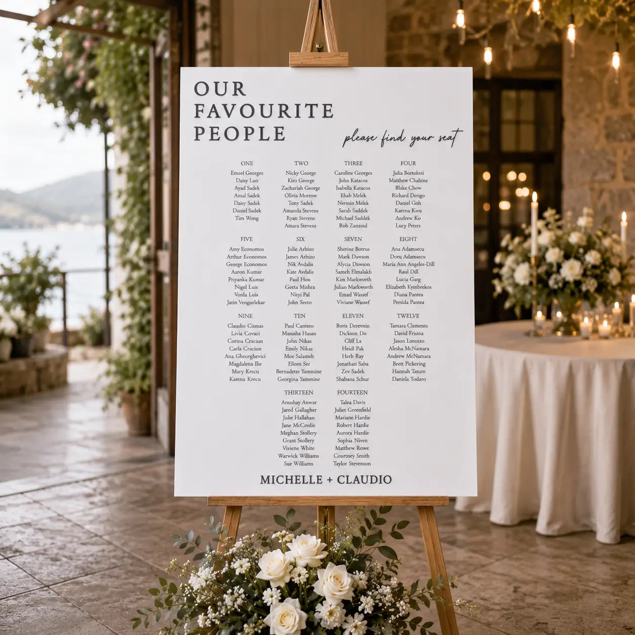 Custom Wedding Seating Sign | Personalised Acrylic Seating Chart