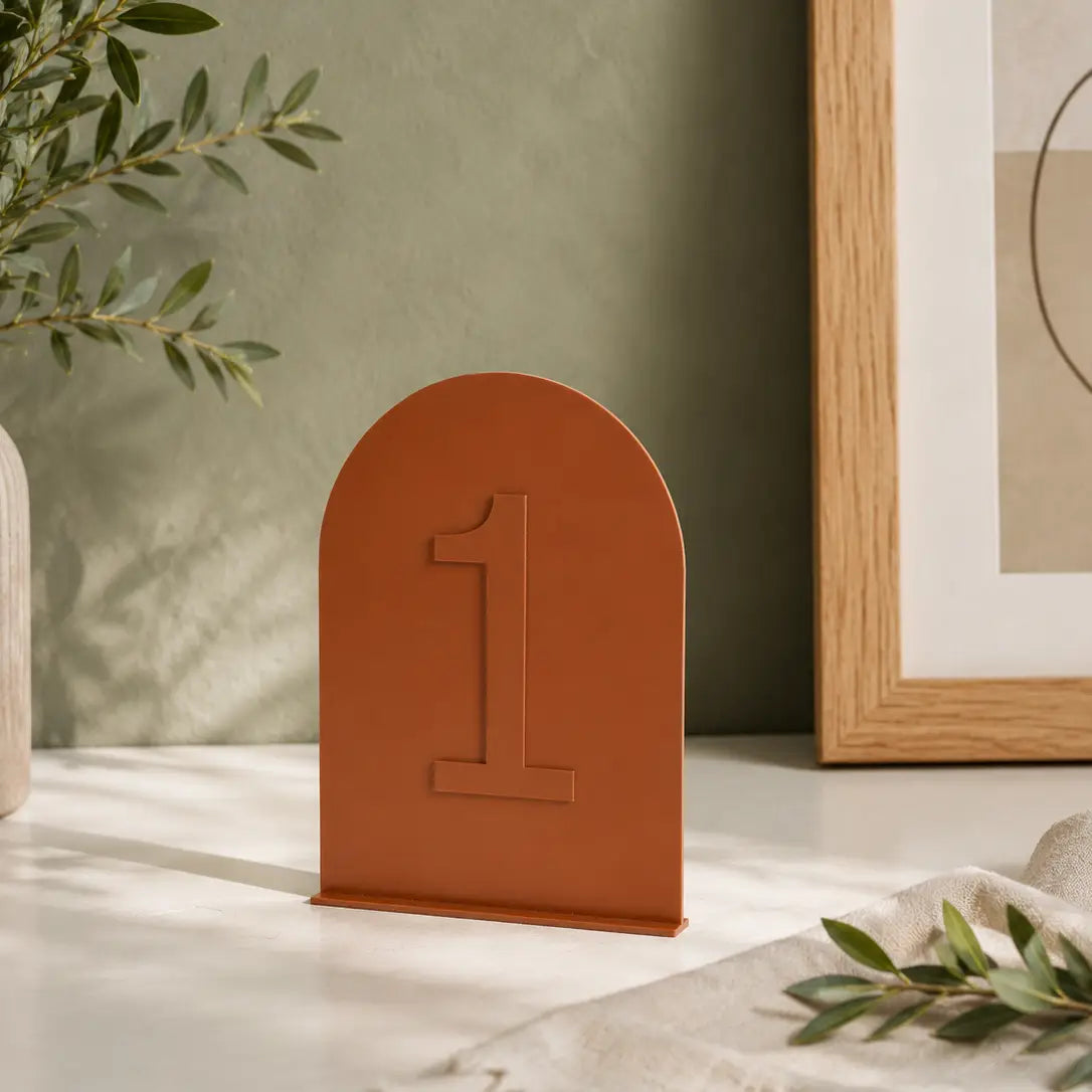 Acrylic Double Layer Arch Table Numbers | Wedding Signage