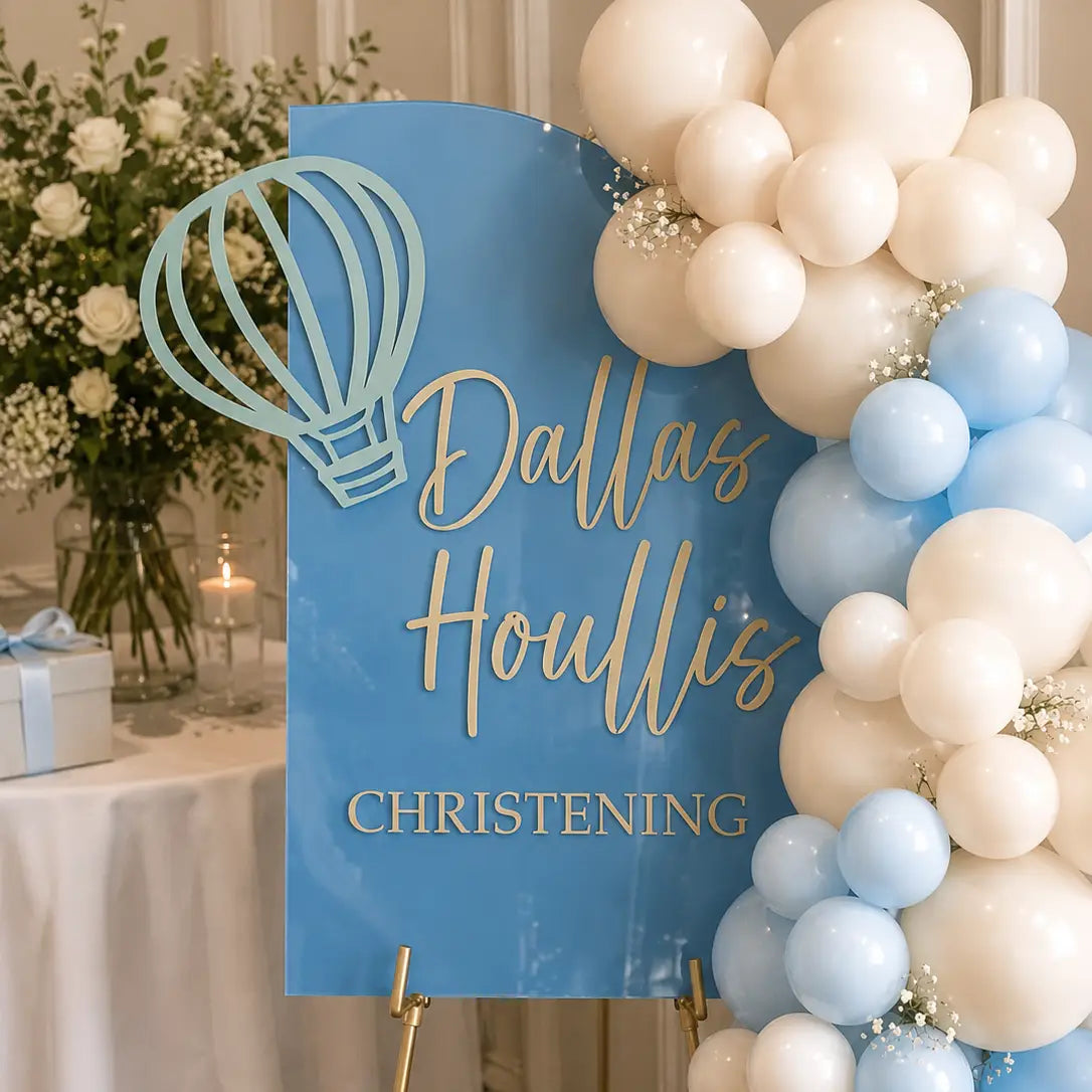 Christening Welcome Sign – Custom Two layer acrylic Religious Sign
