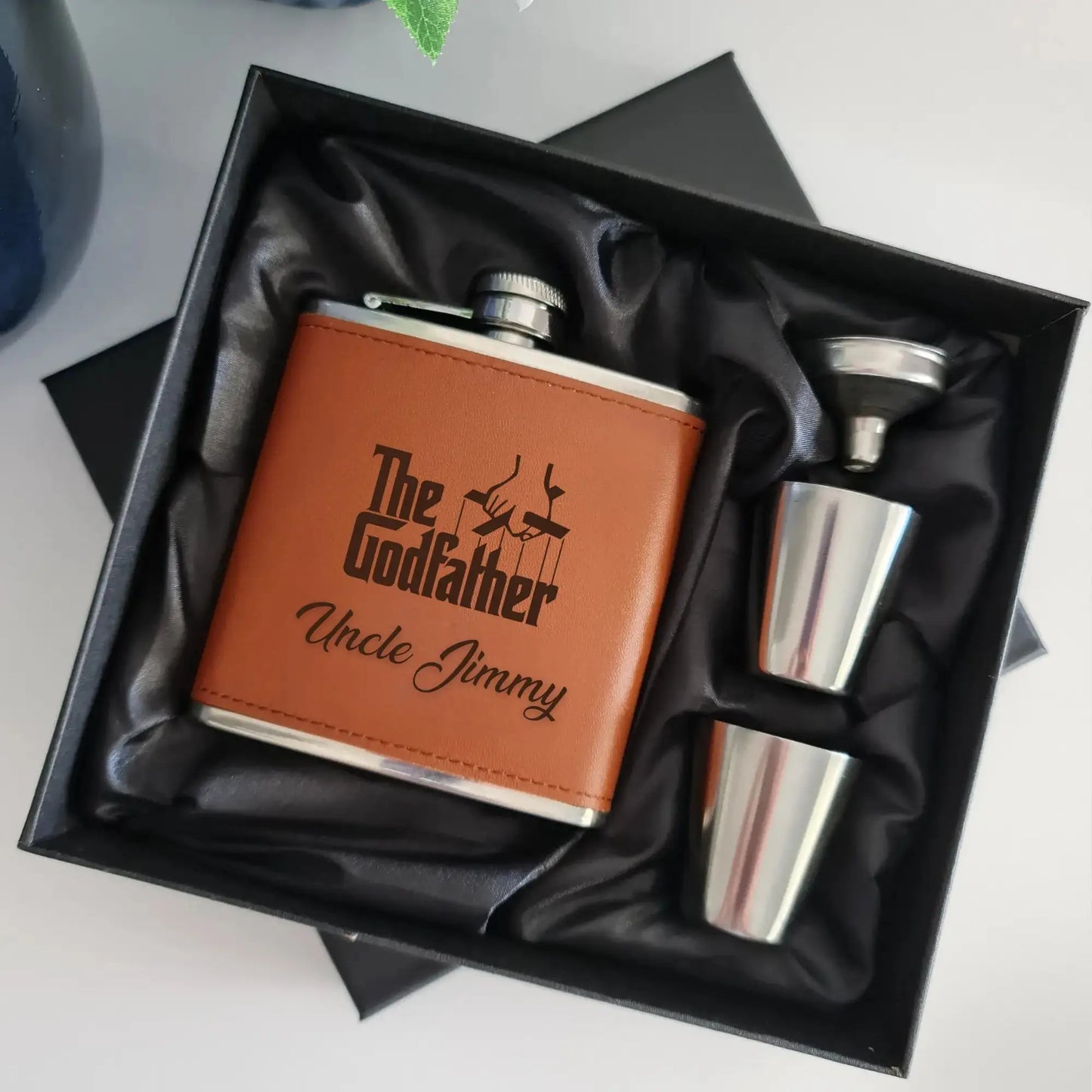 6oz Personalised Flask With Gift Set Evermore Gifts & Favours