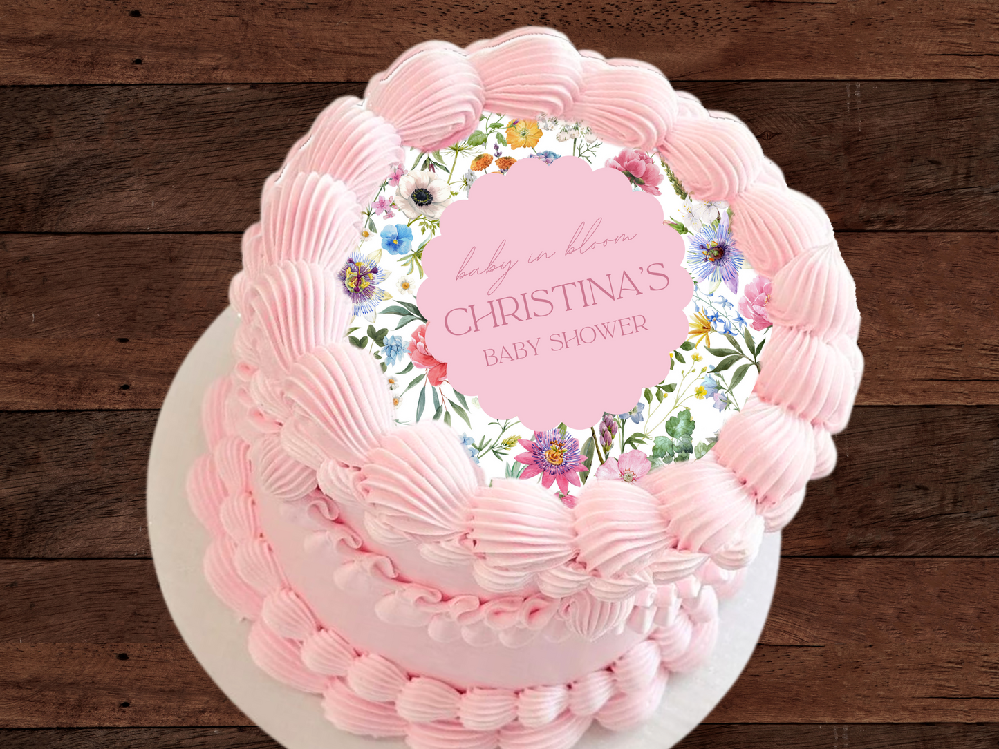 Personalised Baby Shower Cake Topper – Custom Acrylic or Timber Design