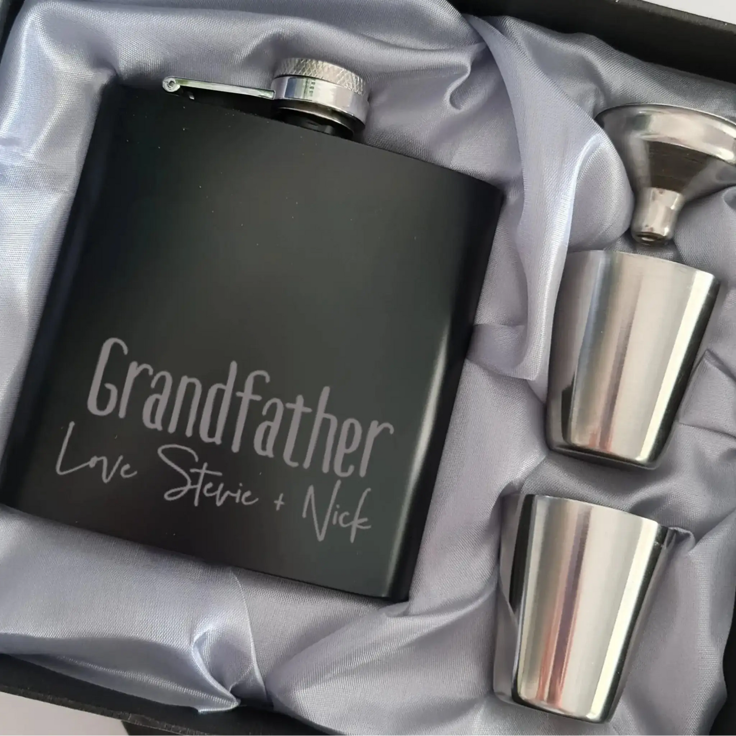 Engraved Flask Gift Set for Dad – Perfect for Father’s Day Evermore Gifts & Favours