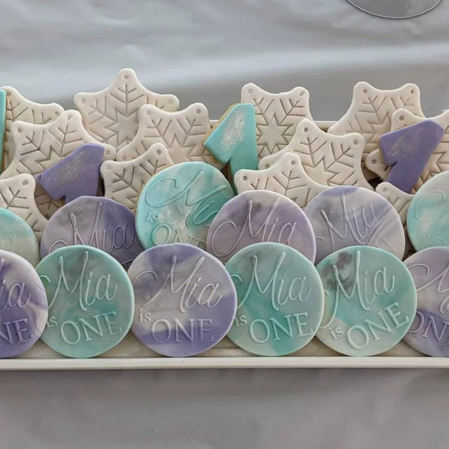 First Birthday Fondant Stamp – ‘One’ Cookie Debosser for Baby Party Treats