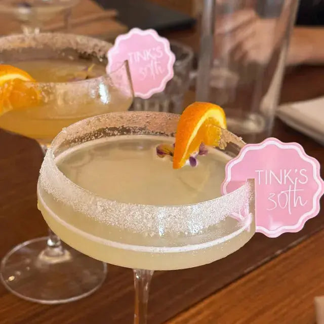 Personalised Drink Topper – Custom Acrylic Event Decoration Evermore Gifts & Favours