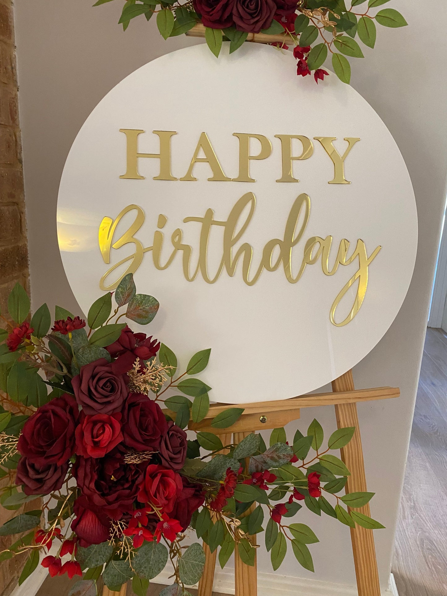 Double Layer Round Birthday Sign – Luxe Finish for Any Age