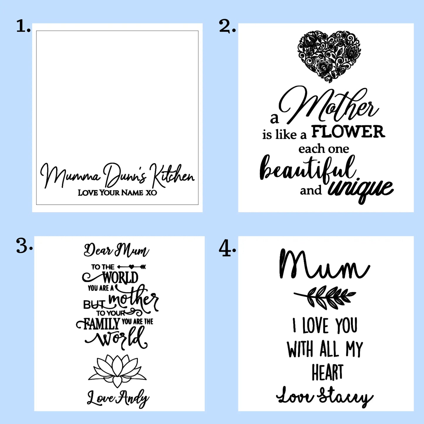 Custom Recipe Serving Board – Laser Engraved Family Keepsake Evermore Gifts & Favours