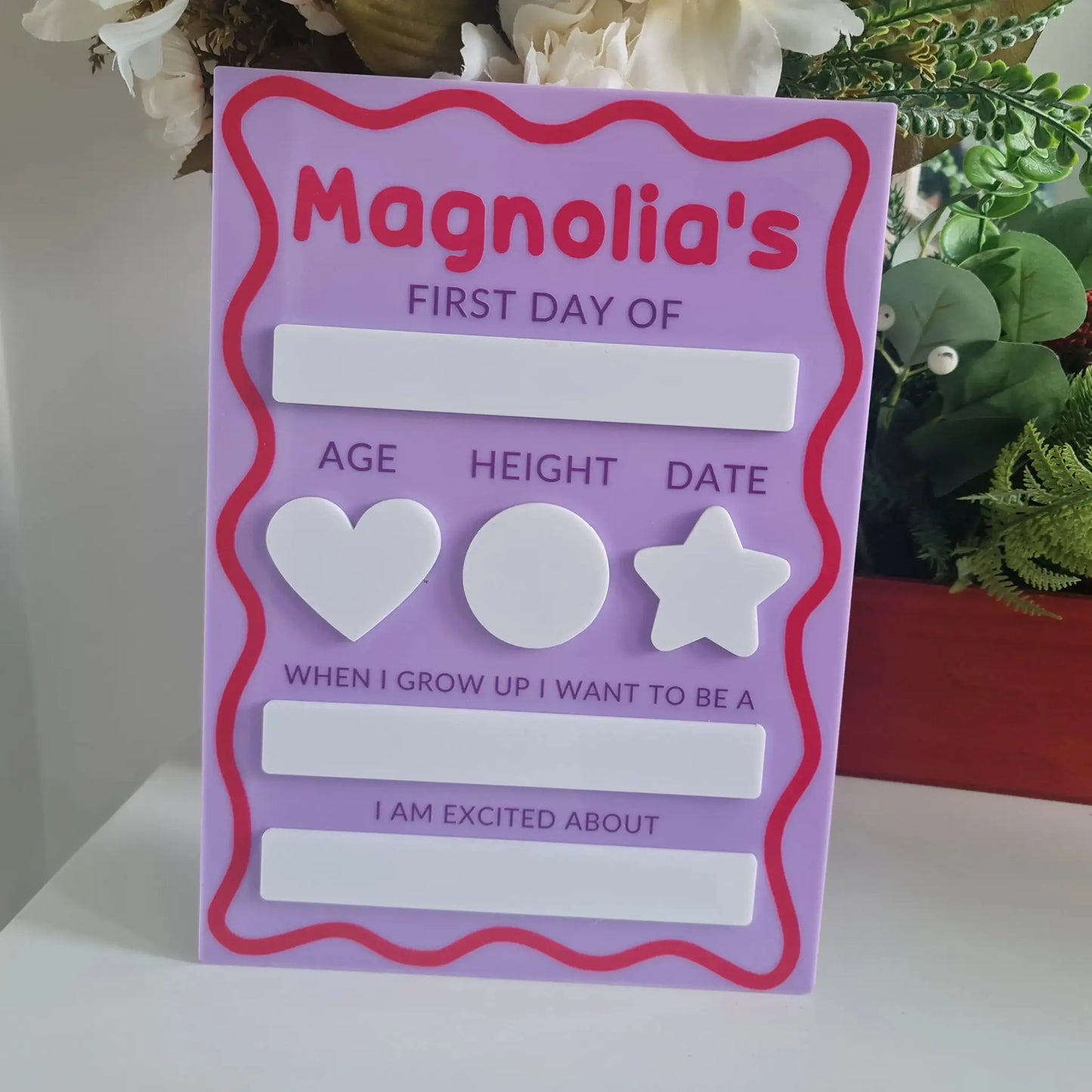 Personalised First Day Sign – Reusable Milestone Board Evermore Gifts & Favours