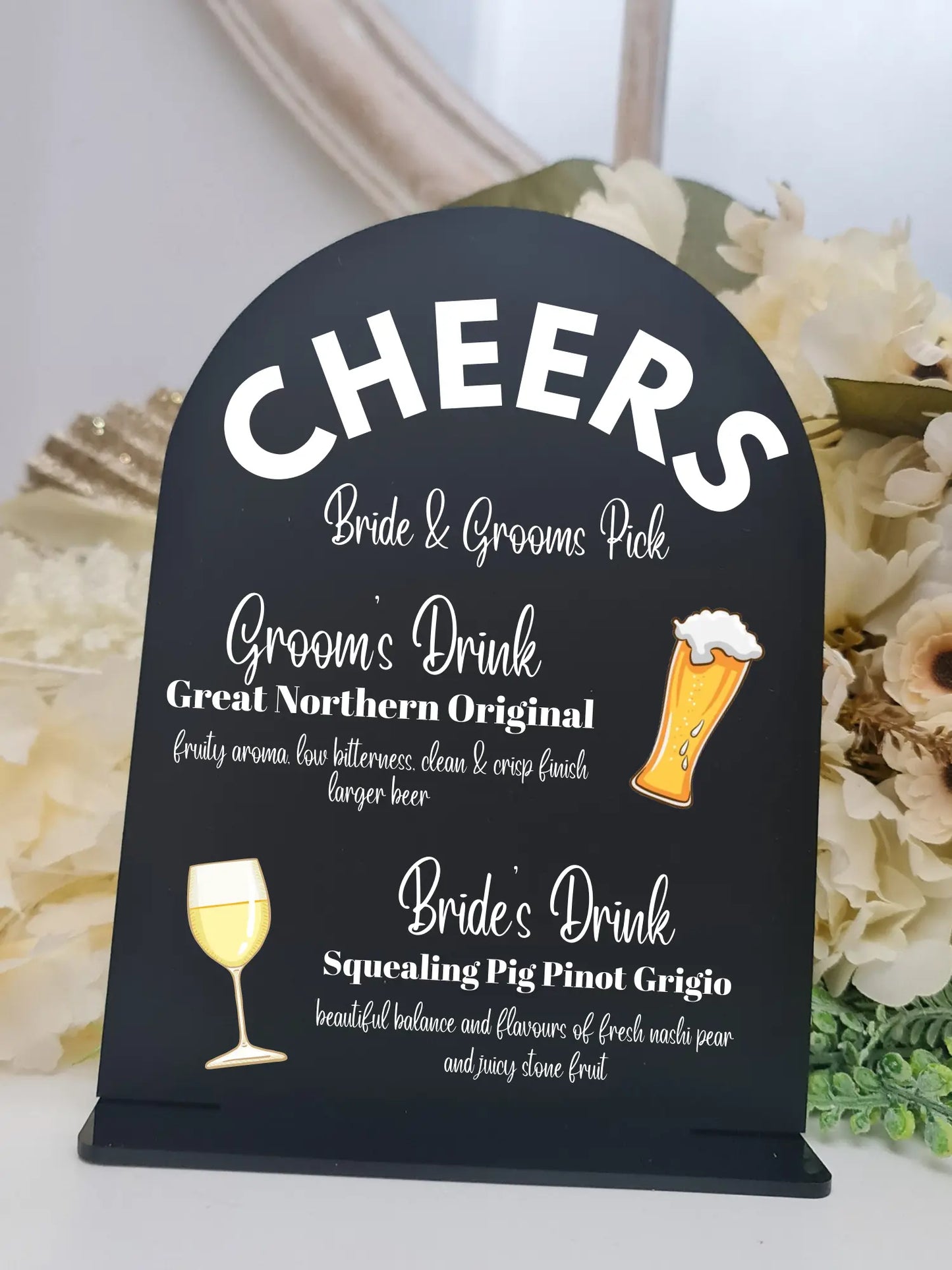 UV Printed Wedding Bar Sign – Custom Acrylic Signage for Drink Stations Evermore Gifts & Favours