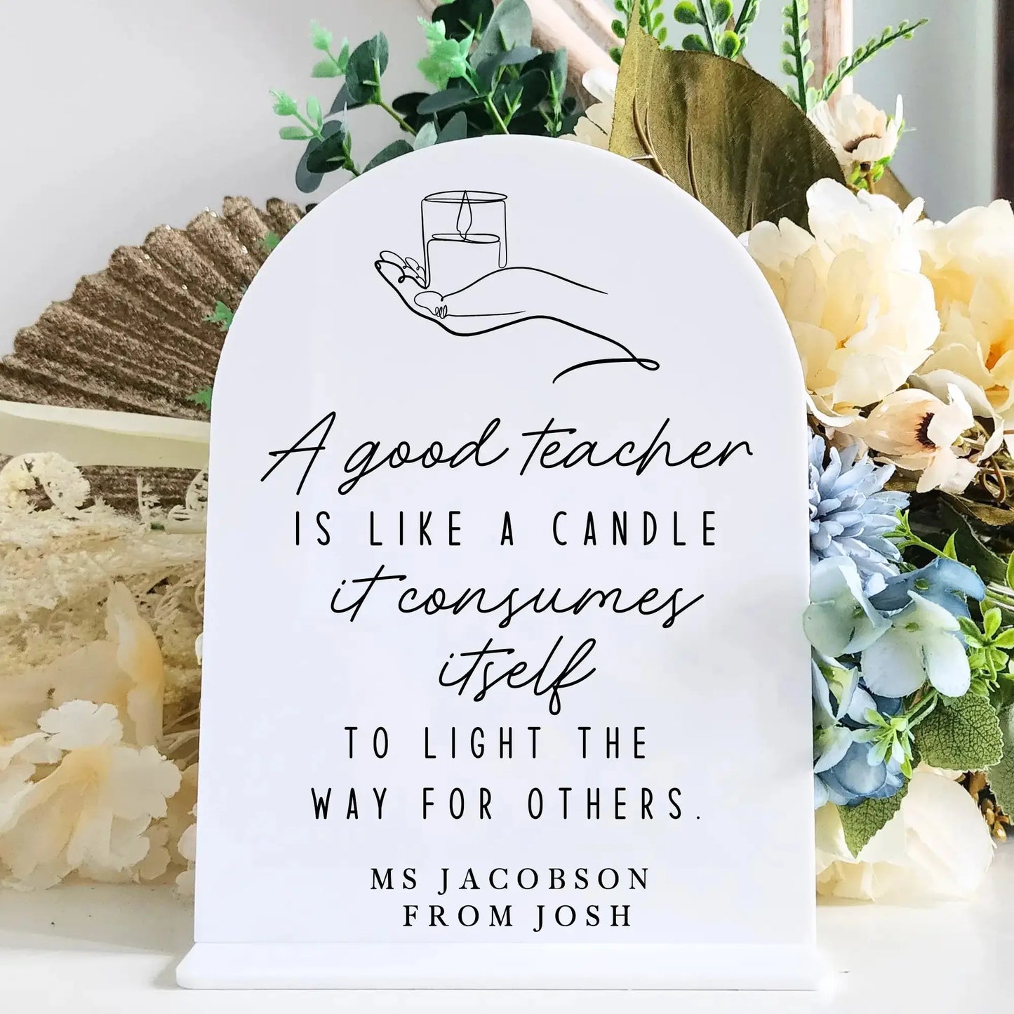 Personalised Teacher Desk Sign – Custom Classroom Name Plaque Evermore Gifts & Favours