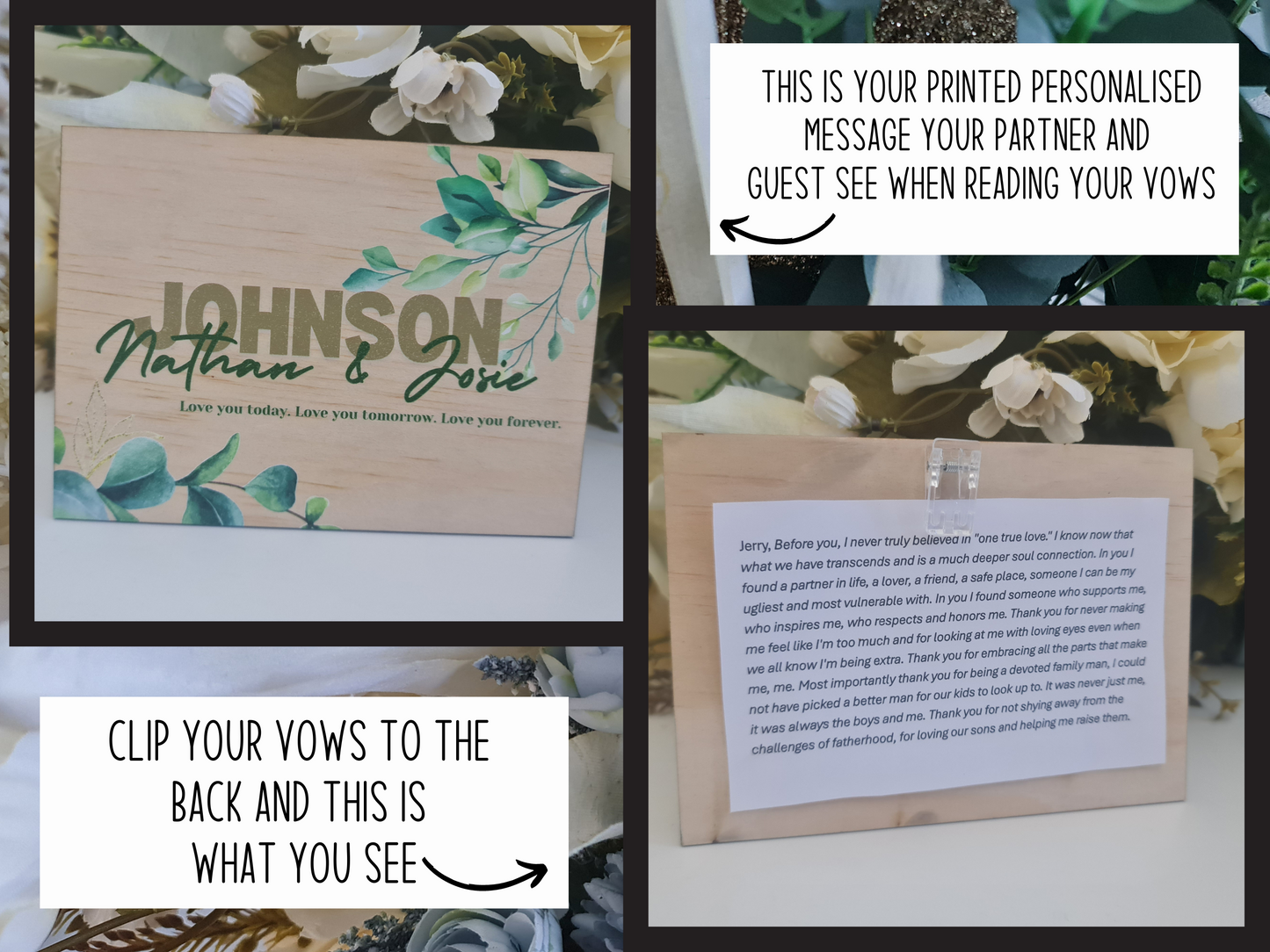 Wedding Vow Card Covers – Custom Names, Dates & Colours