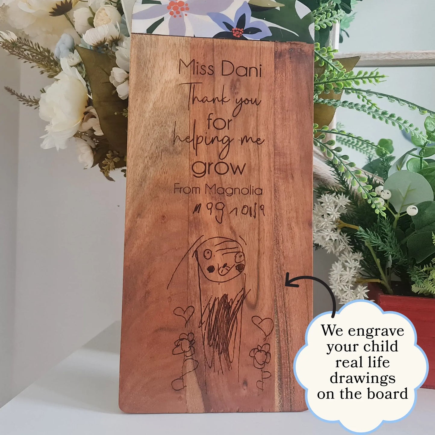 Best Teacher Ever Serving Board – Personalised Engraved Gift Evermore Gifts & Favours
