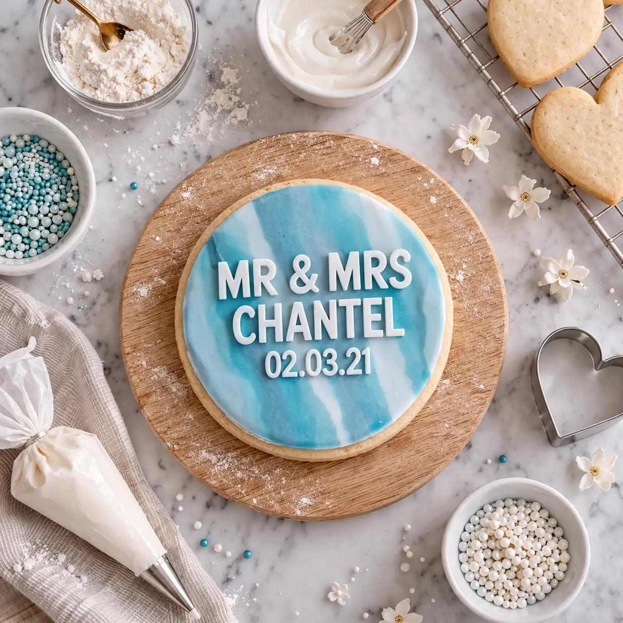 Mr and Mrs Fondant Debosser 80mm | Wedding Cookie Stamp Custom Australia Evermore Gifts & Favours