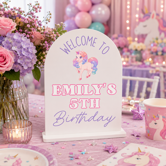 Birthday Display Sign – Durable Acrylic or Timber Option