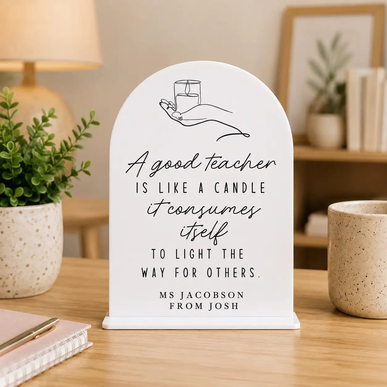 Personalised Teacher Desk Sign – Custom Classroom Name Plaque Evermore Gifts & Favours