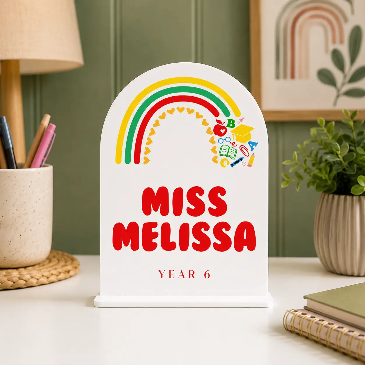 Printed Teacher Desk Plaque – Personalised Classroom Gift Evermore Gifts & Favours