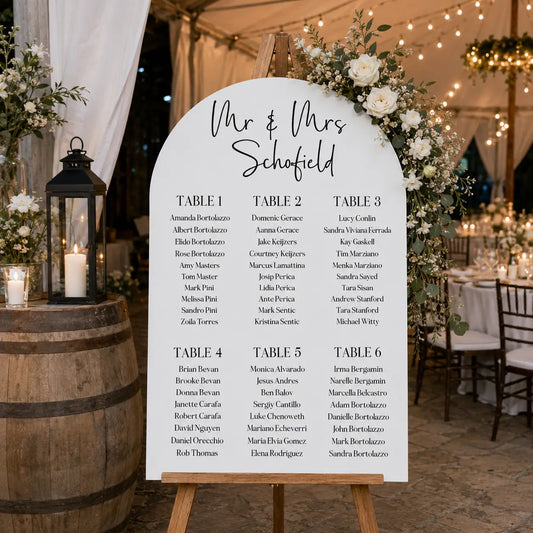 Luxury Wedding Seating Chart | Acrylic Reception Display