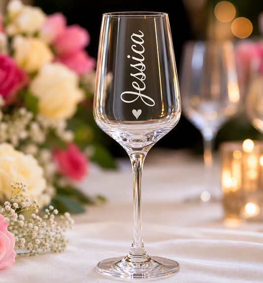 230ml Laser Etched White Wine Glass