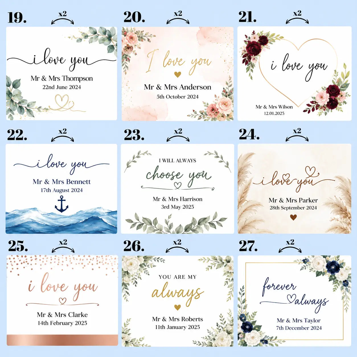 Wedding Vow Card Holders | Personalised Acrylic Ceremony Holders