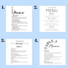Acrylic Table Menu for Weddings – Elegant UV Printed Signage