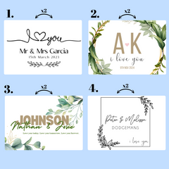 Personalised Vow Card Holders – Set of 2 UV Printed Wedding Keepsakes