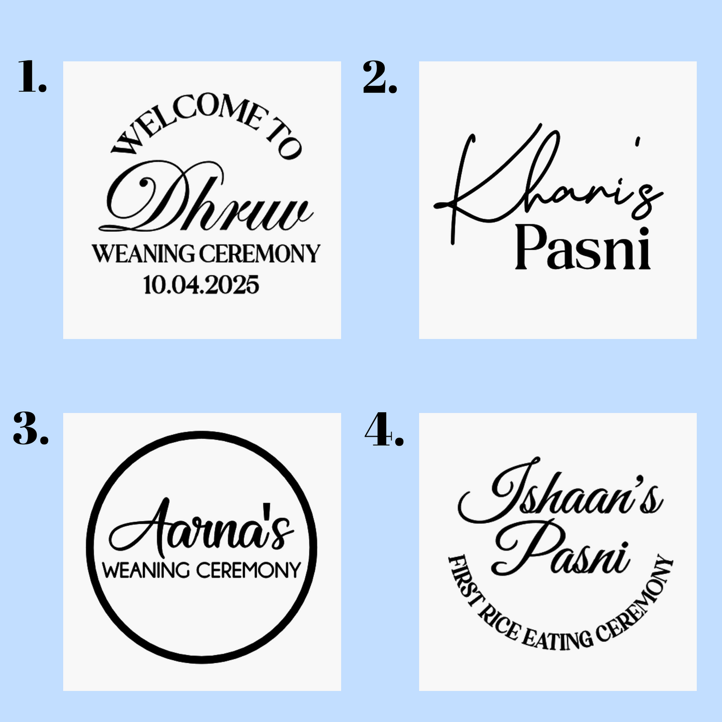 Weaning Ceremony Welcome Sign – Personalised Acrylic or Timber Sign