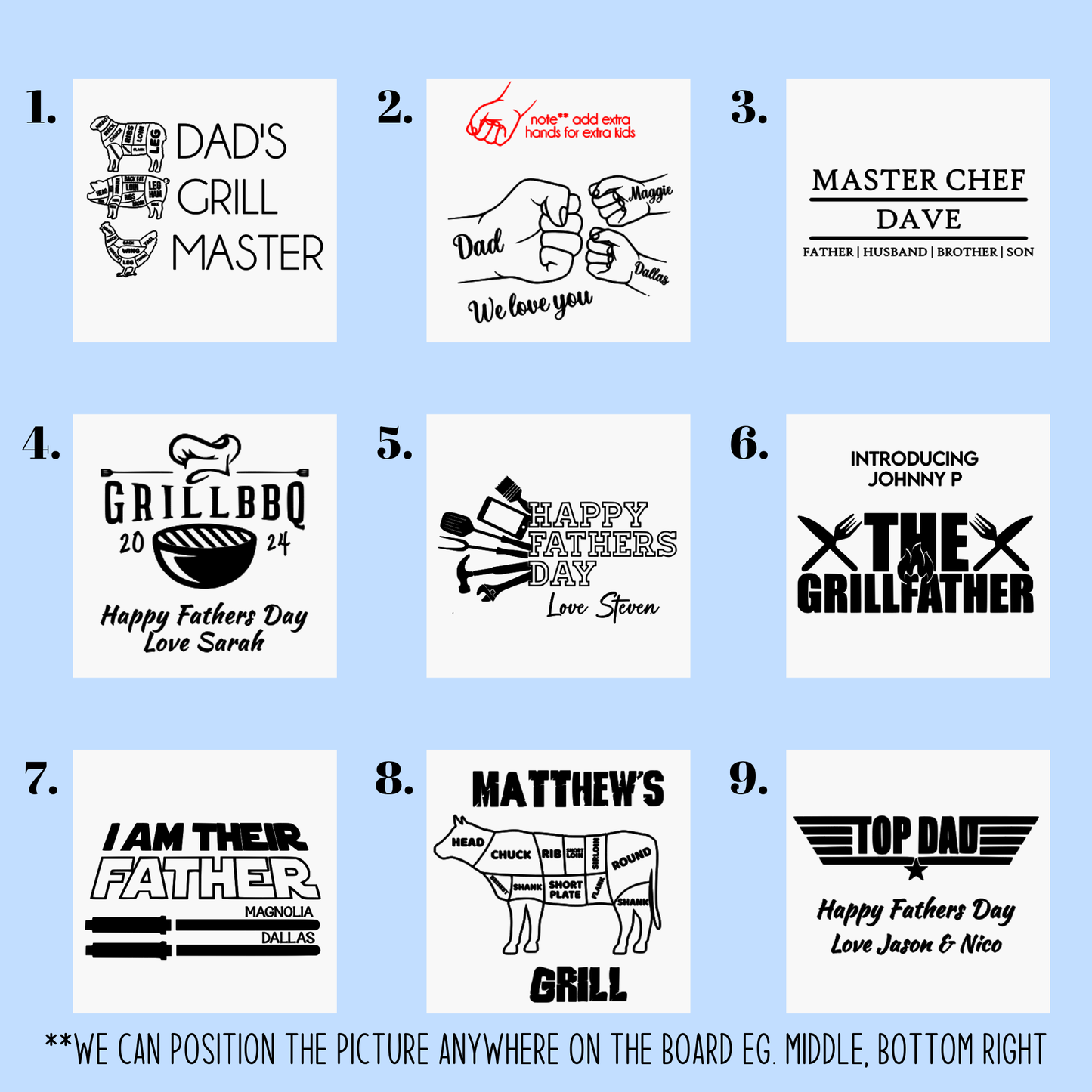 Personalised Laser Etched Serving Boards