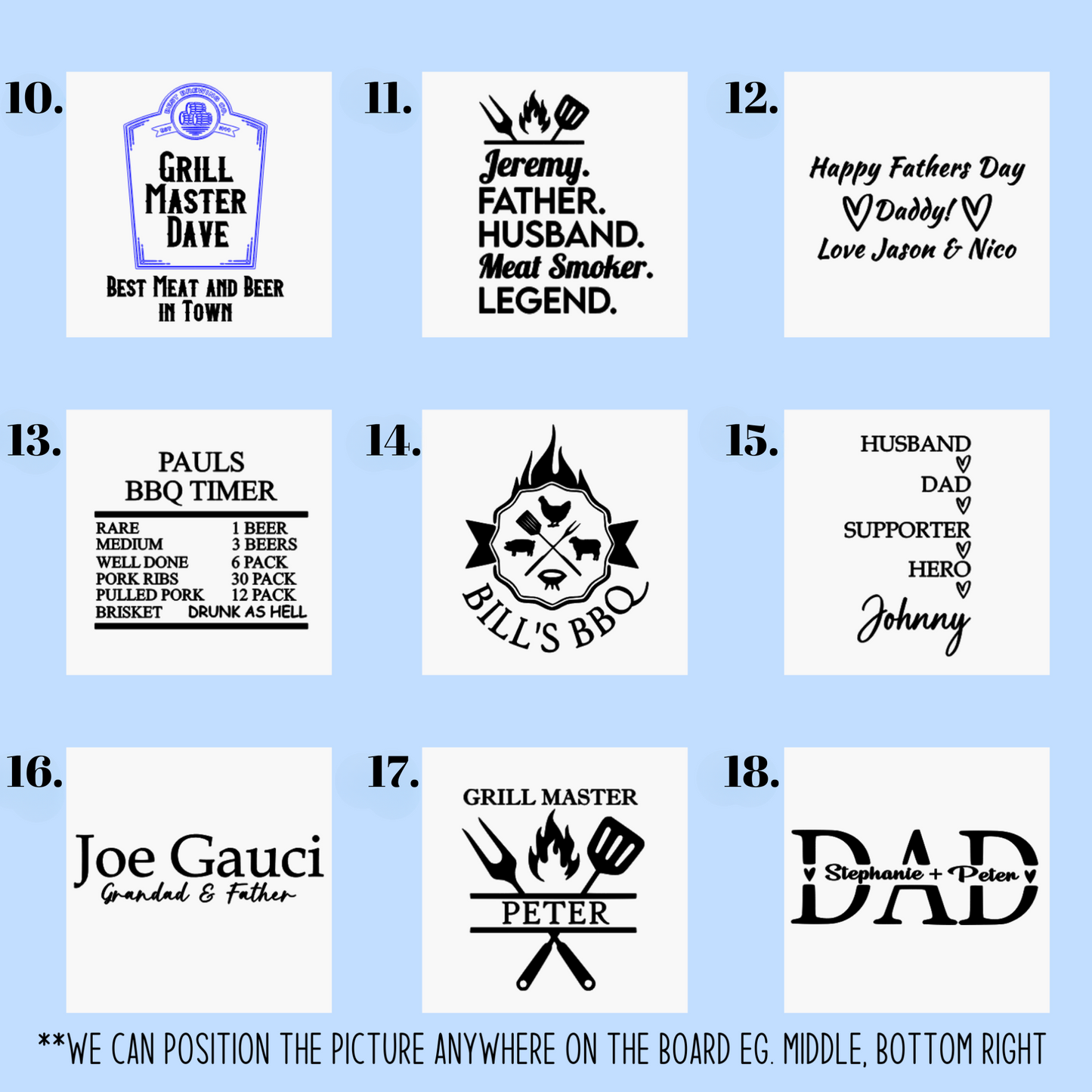 Personalised Laser Etched Serving Boards