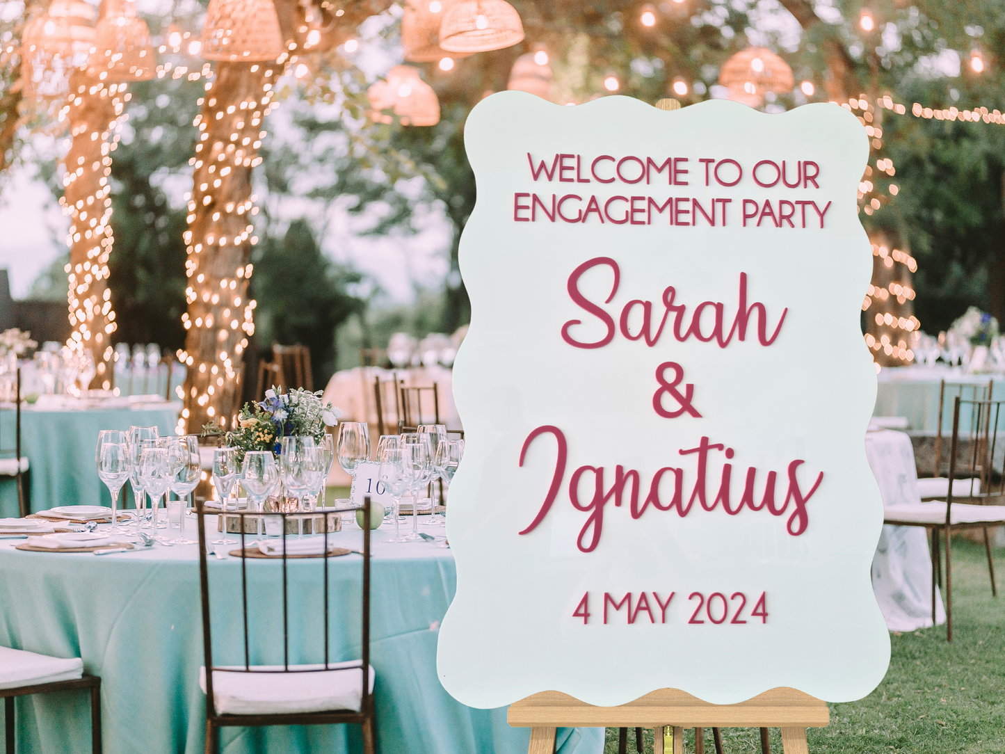 Elegant Acrylic Welcome Sign for Weddings – Custom Font & Size